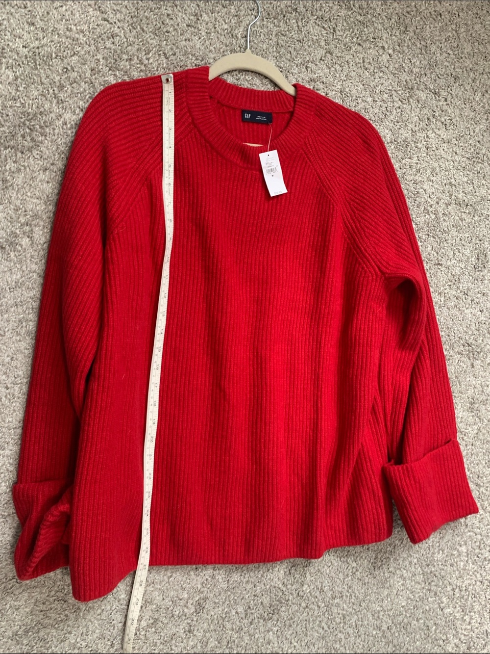 GAP Red Ribbed Crewneck Sweater - Picture 5 of 7
